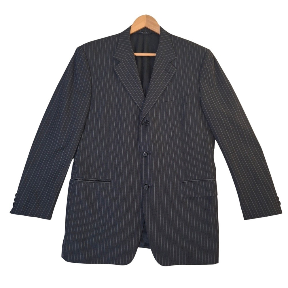Canali Wool Pinstripe 3-Button Blazer Mens 54R Jacket Made in Italy
